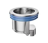 Fermus Shower Floor Drain Insert Drain Plug Anti-Odor Plug Sewer Core One Way Drain Valve Backflow Preventer for Basement Drain, Suitable for Drain Tube 1.5-1.77in, Minimum Drain Depth 2in (Silver)