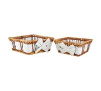 Orsina Set Of Two Natural Fern With Lining Baskets
