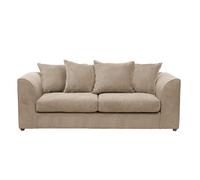 Fern Beige Chenille Fabric Chenille 3 Seater Sofa Scatter Back Curved Arm Furnishings For Less UK Beige One Size