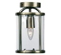 Fern Flush Lantern Antique Brass Finish