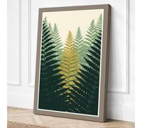 Fern Fronds in Gold Botanical Canvas Wall Art Print 18x12 Inch (46 x 30 cm)