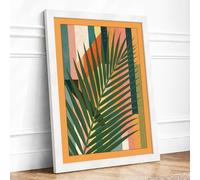 Fern Fronds in Green Botanical Framed Wall Art Print A2 White | Ready to Hang, Premium Gi Paper, Fade-Resistant Inks, Securely Packaged, UK Made
