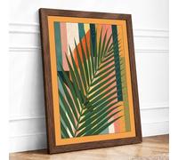 Fern Fronds in Green Botanical Framed Wall Art Print A3 Walnut | Ready to Hang, Premium Gi Paper, Fade-Resistant Inks, Securely Packaged, UK Made