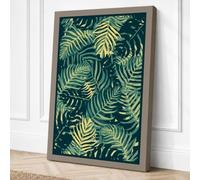Fern Fronds Repeating Canvas Wall Art Print 18x12 Inch (46 x 30 cm)