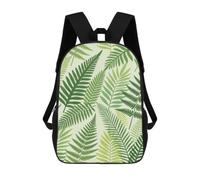 Fern Green Leaves Classic Mens Backpack Womens 17 Inch Shoulder Bag