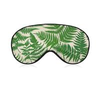 Fern Green Plant Blackout Sleep Eye Mask, Ventilated Fabric, Adjustable Wearing Style, Zero Pressure Sleeping Mask Soft Skin Friendly Eyeshade for Women Men
