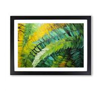 Fern Leaf Abstract Framed Wall Art Print A2 Black