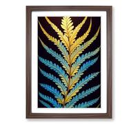 Fern Leaf Classic Art Vol.1 Framed Print | A2 Walnut Framed Wall Art | Ready to Hang | Classic Floral Picture | Living Room Bedroom Lounge Office