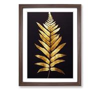 Fern Leaf Classic Art Vol.2 Framed Print | A2 Walnut Framed Wall Art | Ready to Hang | Classic Floral Picture | Living Room Bedroom Lounge Office