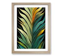 Fern Leaf Classic Art Vol.4 Framed Wall Art Print, Ready to Hang Picture for Living Room Bedroom Home Office, Oak A2 (48 x 66 cm)