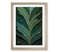 Fern Leaf Classic Art Vol.5 Framed Print | A2 Oak Framed Wall Art | Ready to Hang | Classic Floral Picture | Living Room Bedroom Lounge Office