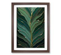 Fern Leaf Classic Art Vol.5 Framed Print | A2 Walnut Framed Wall Art | Ready to Hang | Classic Floral Picture | Living Room Bedroom Lounge Office