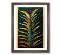 Fern Leaf Classic Art Vol.8 Framed Print | A2 Walnut Framed Wall Art | Ready to Hang | Classic Floral Picture | Living Room Bedroom Lounge Office