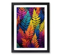 Fern Leaf Colour Field No.2 Framed Wall Art Print, Ready to Hang Picture for Living Room Bedroom Home Office, Black A2 (48 x 66 cm)