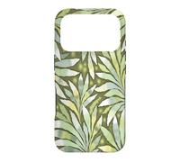 Fern Leaf Design Abstract Nature Pattern Blue Khaki Case for iPhone 17 Pro