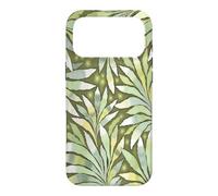 Fern Leaf Design Abstract Nature Pattern Blue Khaki Case for iPhone 17 Pro Max