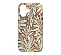Fern Leaf Design Abstract Nature Pattern Pink Brown Case for iPhone 17