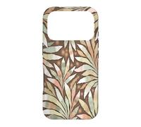 Fern Leaf Design Abstract Nature Pattern Pink Brown Case for iPhone 17 Pro