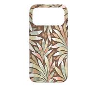 Fern Leaf Design Abstract Nature Pattern Pink Brown Case for iPhone 17 Pro Max