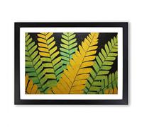 Fern Leaf Geometric No.4 Framed Print | A2 Black Framed Wall Art | Ready to Hang | Modern Floral Picture | Living Room Bedroom Lounge Office
