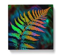 Fern Leaf Neo Impressionism Canvas Wall Art Print 20x20 Inch
