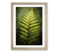 Fern Leaf Romanticism Framed Print | A2 Oak Framed Wall Art | Ready to Hang | Modern Floral Picture | Living Room Bedroom Lounge Office