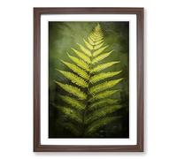 Fern Leaf Romanticism Framed Print | A2 Walnut Framed Wall Art | Ready to Hang | Modern Floral Picture | Living Room Bedroom Lounge Office
