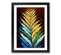 Fern Leaf Street Art Framed Print | A2 Black Framed Wall Art | Ready to Hang | Eclectic Floral Picture | Living Room Bedroom Lounge Office