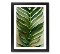 Fern Leaf Textured Framed Print | A2 Black Framed Wall Art | Ready to Hang | Modern Floral Picture | Living Room Bedroom Lounge Office