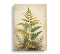 Fern Leaf Victorian Art Canvas Print | Gallery Wrapped 30mm Frame Wall Art | 30x20 inches | Ready to Hang | Contemporary Floral Picture | Living Room Bedroom Lounge Office