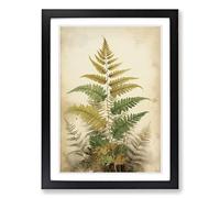 Fern Leaf Victorian Framed Print | A2 Black Framed Wall Art | Ready to Hang | Victorian Floral Picture | Living Room Bedroom Lounge Office