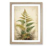 Fern Leaf Victorian Framed Print | A2 Oak Framed Wall Art | Ready to Hang | Victorian Floral Picture | Living Room Bedroom Lounge Office