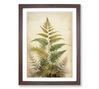 Fern Leaf Victorian Framed Print | A2 Walnut Framed Wall Art | Ready to Hang | Victorian Floral Picture | Living Room Bedroom Lounge Office