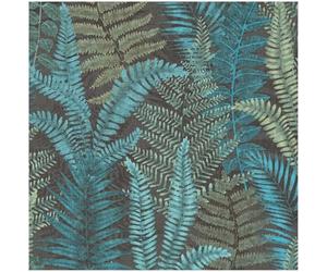 Fern Leaves Botanical Wallpaper - Famous Garden Foliage Charcoal Teal Green - Scrubbable Paste The Wall - Contemporary Versatile Sophisticated - Feature Statement Wall - Bedroom Dinning Living Room