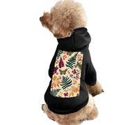 Fern Leaves Butterflies Dog And Cat Clothes Pet Hoodie Sweatshirt Pullover Soft Coat