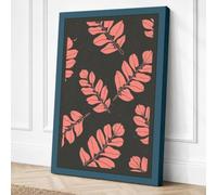 Fern Leaves on Grey Botanical Canvas Wall Art Print 36x24 Inch