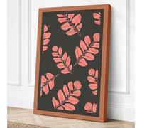 Fern Leaves on Grey Botanical Canvas Wall Art Print 36x24 Inch