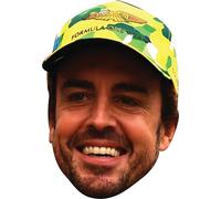 Fernando Alonso Cap 2 Face Mask - F1 Motorsport Celebrity Face Mask - Formula 1 Racing Driver Funny Mask for Stag Do, Hen Night, Fancy Dress & Costume Parties - Adult Mask for Racing Fans
