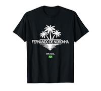 Fernando de Noronha Island Brazil Palm Trees Brazilian Flag T-Shirt