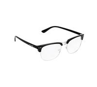 FerneeButy Gafas Retro Unisex de Media Montura Negra Llanas KONAMO para Hombre y Mujer, 1