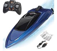 Ferngesteuertes Rennboot Schnellboot RC Boot - Bateau Téléé | RC Rennboot Wasserboot Für Pool See Teich, Wasserdichtes Elektrisches Boot Mit 2.4 GHz Fernbedienung, LED Licht, 30 Km⁄h Geschwindi