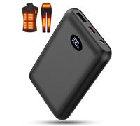 FERNIDA 10000 mAh Small Power Bank, Quick Charge Function Battery with DC, USB and Type-C Connections for Heated Clothes, Portable External Battery Bank for Heated Vest, Trousers and Mobile Smart