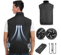 FERNIDA Cooling Vest, 18V Fan Gilet with Battery and 2 Fans for Relieve the Summer Heat, Instant Cool Breathable Air Conditioning Clothes, L