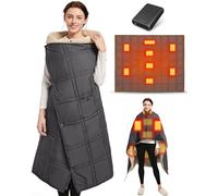 FERNIDA Electric Heated Blanket, 150 x 120cm, Blue, Sherpa & Nylon, 3 Heating Levels, Cordless with 7.4V Power Bank