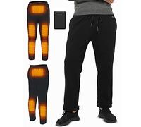 FERNIDA Heating Trouser with Battery, USB 5V Electric Heated Pants Winter Warm Outdoor Snow Ski Hiking Fishing Walking Trouser for Men, 8 Heating Zones, Large Black