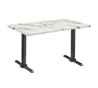 fernie 120cm x 70cm wooden bistro table in carrara marble effect