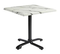 fernie 60cm wooden flip square bistro table in carrara marble effect