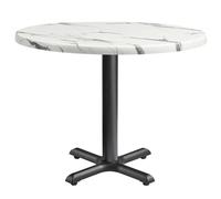 fernie 60cm wooden round bistro table in carrara marble effect