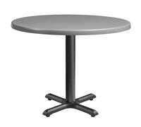 fernie 60cm wooden round bistro table in grey