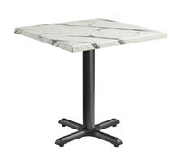 fernie 60cm wooden square bistro table in carrara marble effect